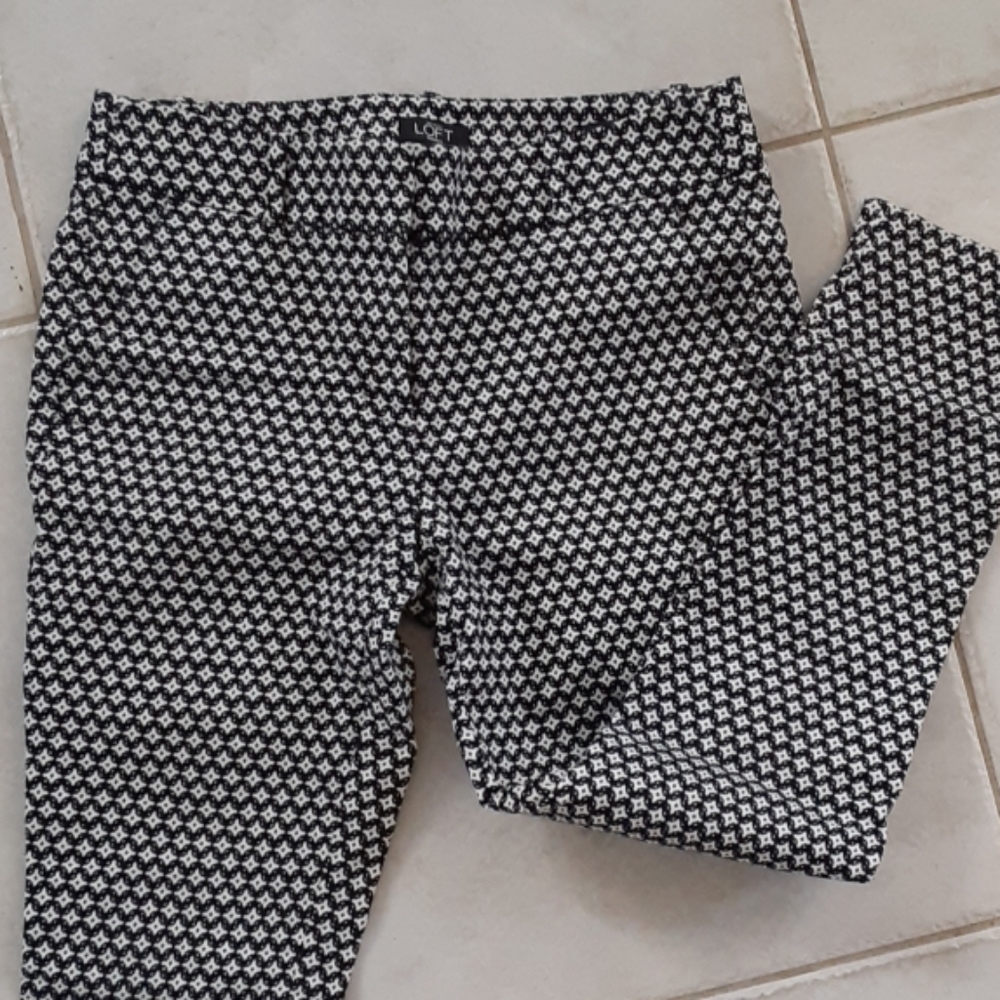 LOFT Marisa Skinny Dress Pants Pattern Stretch